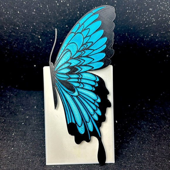 Blue 3D Printed Butterfly Bookmark - Picture 4 of 4